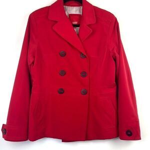 Esprit Outerwear Vintage Double Breasted Notch Lapel Blazer raincoat/car coat